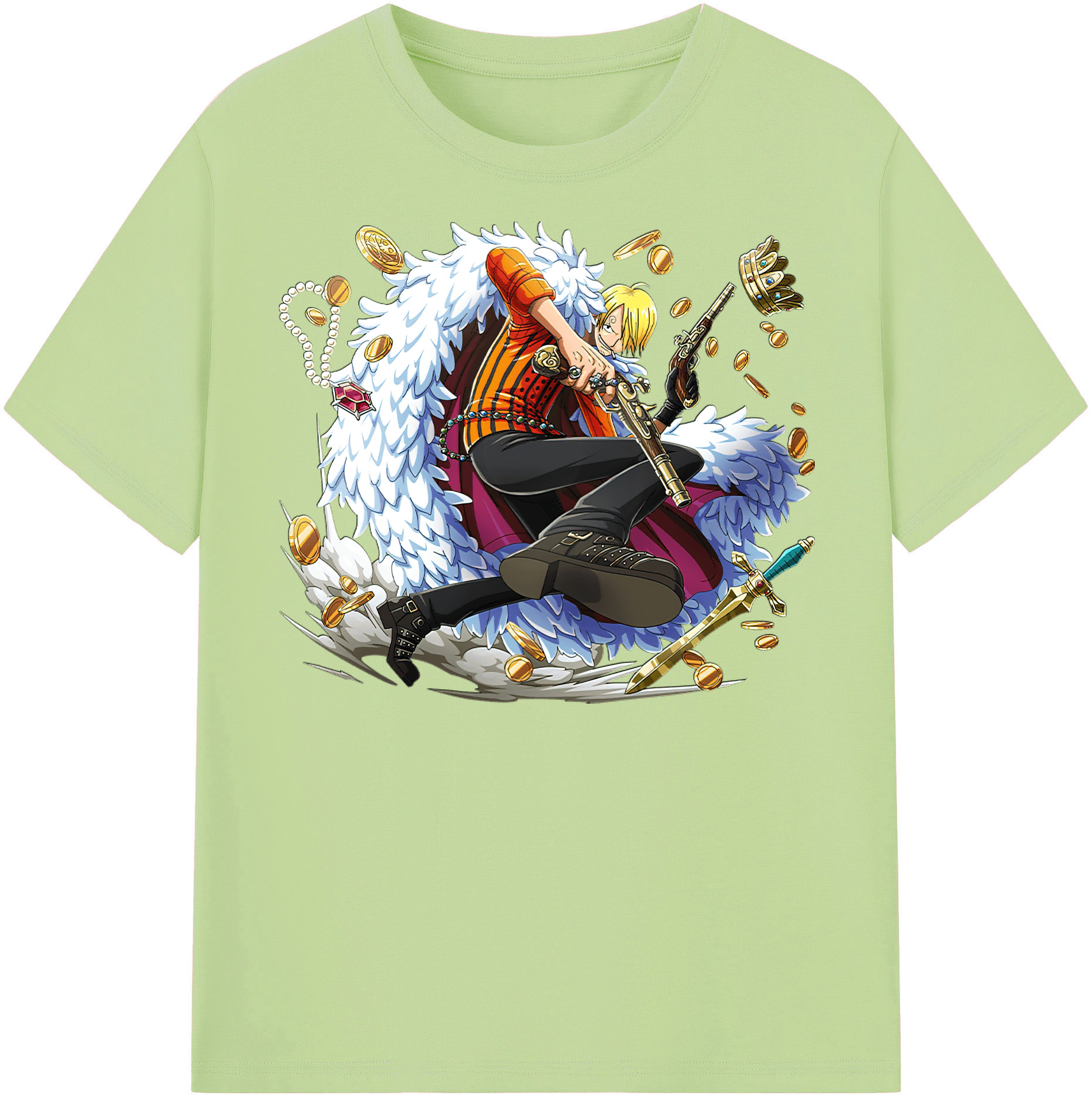 ワンピース サンジ ONE PIECE Sanji 綿100％半袖Tシャツ（フロントプリント）